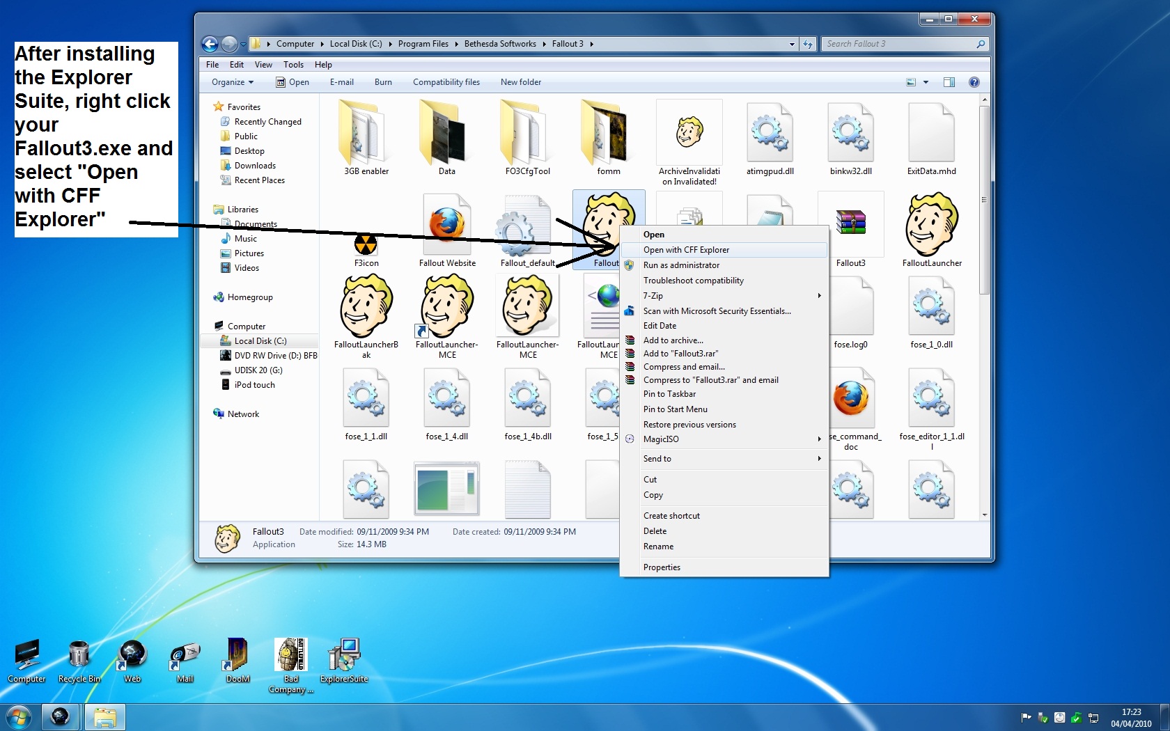 Fallout exe. Fose для Fallout 3. Explorer Suite.