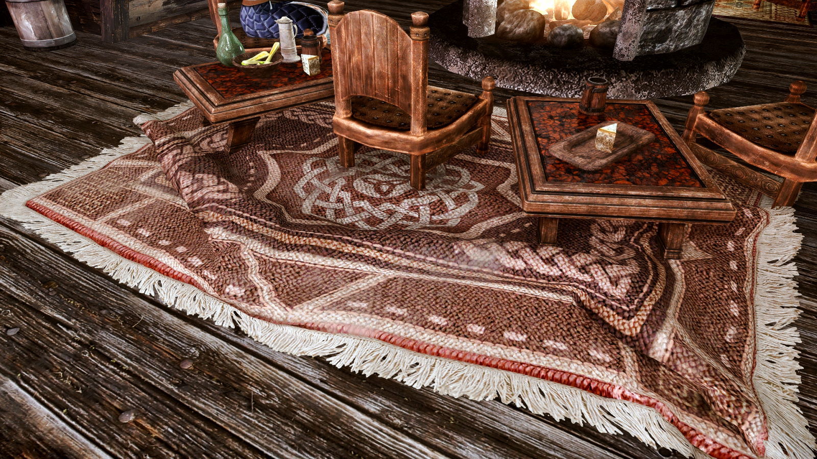 JS Rumpled Rugs SE - мод, который делает ковры в Skyrim интерактивными